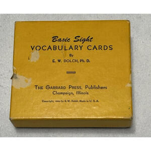 Vintage Basic Sight Vocabulary Cards By E.W. Dolch 1949 Garrard Press